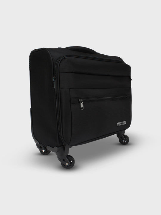 Dominic Polyester 40 Litre Overnighter Laptop Pilot Roller Case | Cabin Luggage | Overnight Business Trolley Bag | Cabin Overnighter