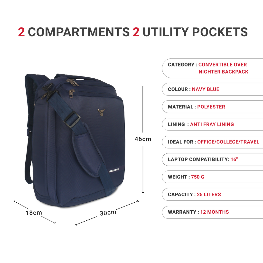 Urban Tribe Transformer Pro Travel / Office Overnighter Laptop Backpack