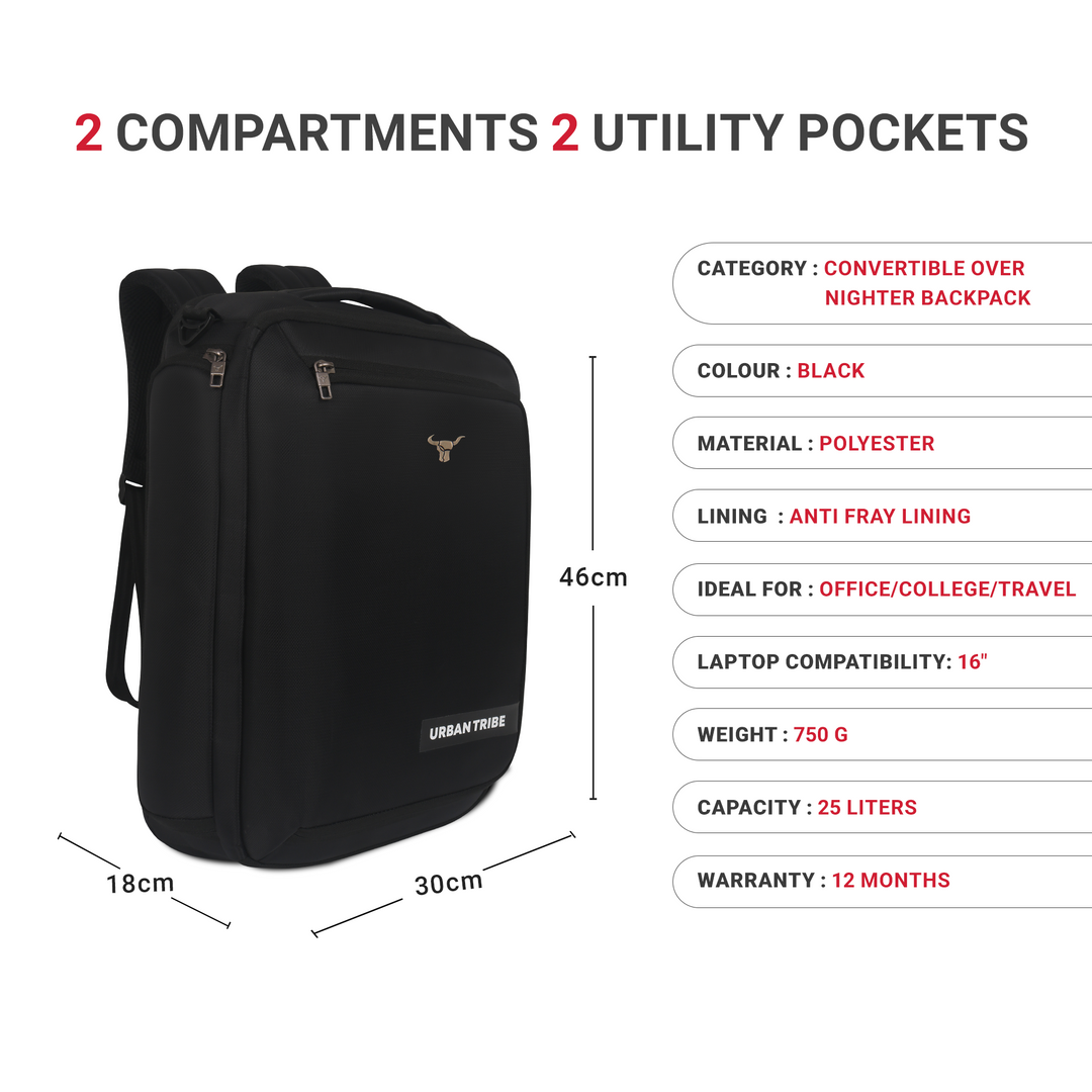 Urban Tribe Transformer Pro Travel / Office Overnighter Laptop Backpack