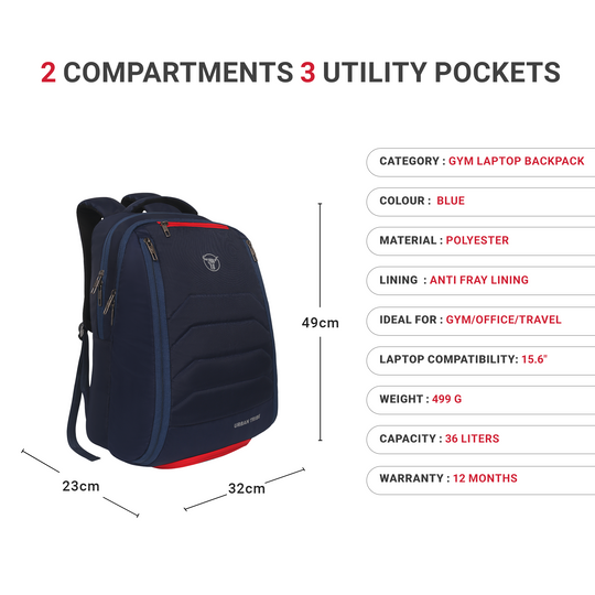 URBAN TRIBE Fitpack Pro Gym Laptop Backpack with Separate Shoe Compartment