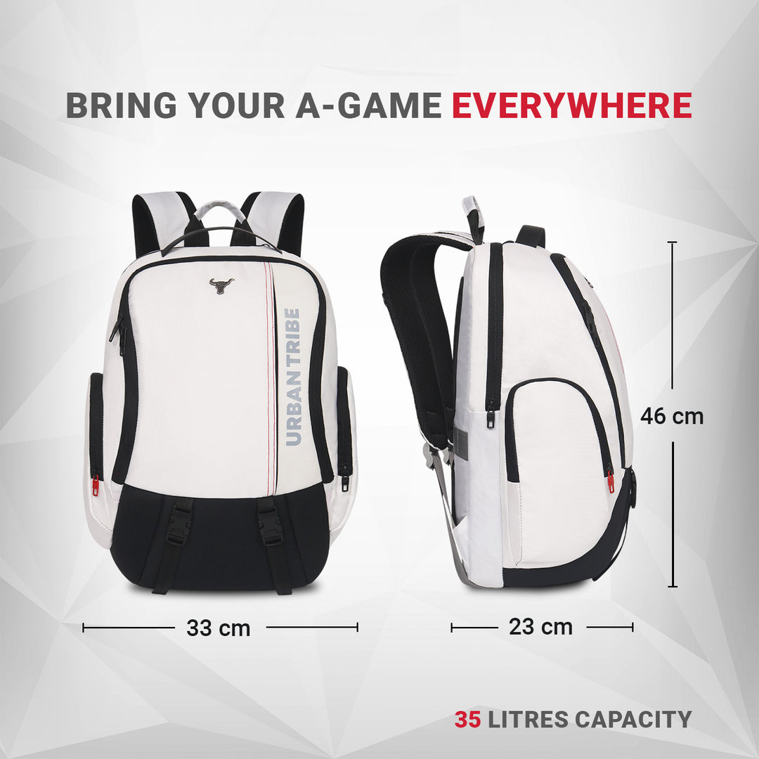 Gamzo Gaming Laptop Backpack | White (Name Personalization Available)