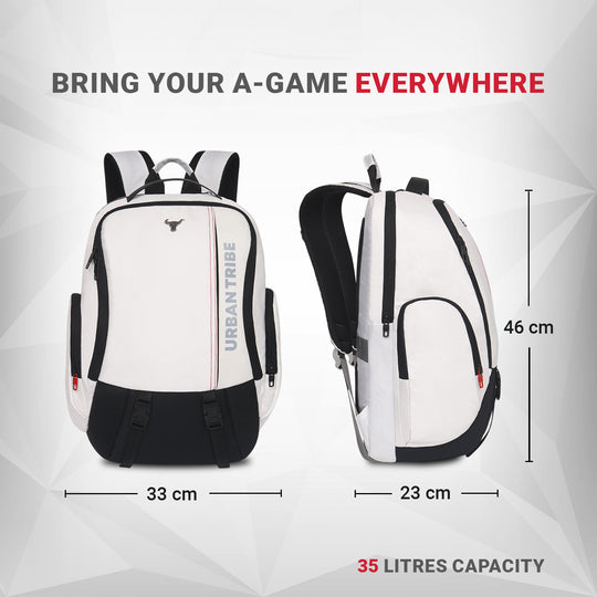 Gamzo Gaming Laptop Backpack | White (Name Personalization Available)