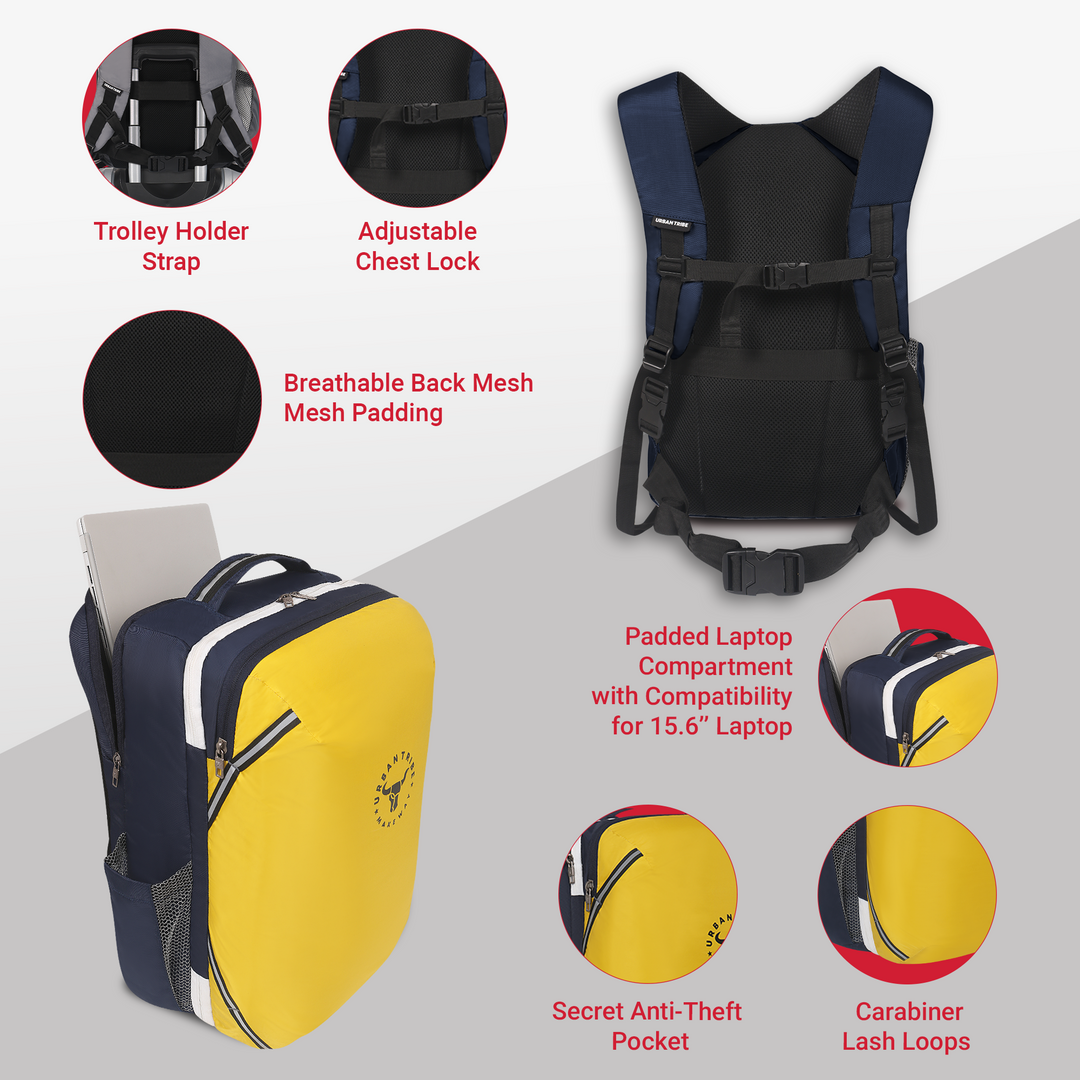 URBAN TRIBE Amigo 31L Overnighter Travel Laptop Backpack with Suitcase Compartment