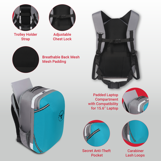 URBAN TRIBE Amigo 31L Overnighter Travel Laptop Backpack with Suitcase Compartment