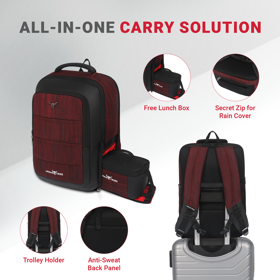 URBAN TRIBE Rumble Laptop Backpack for Men & Women with Rain Cover & Lunch Bag