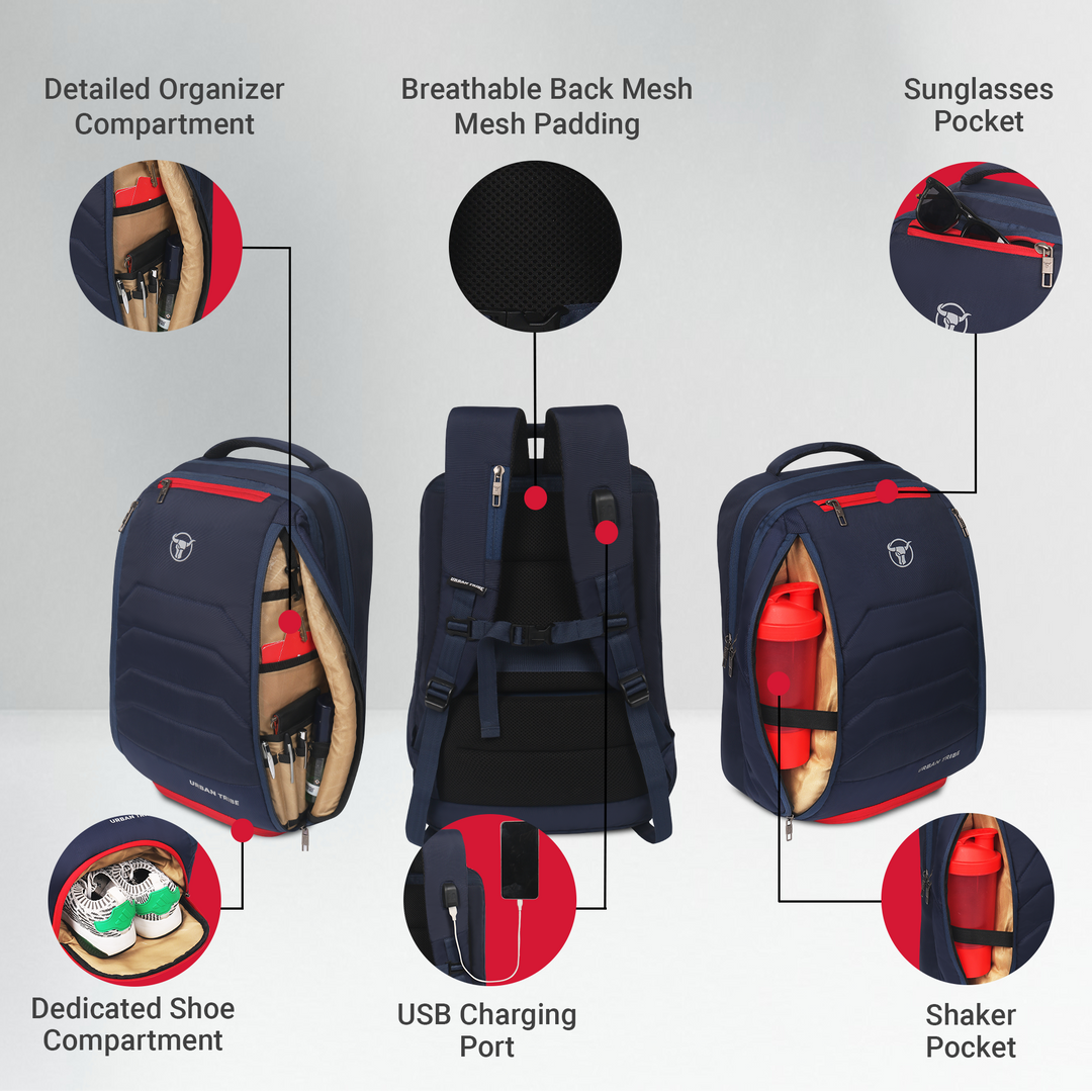 URBAN TRIBE Fitpack Pro Gym Laptop Backpack with Separate Shoe Compartment