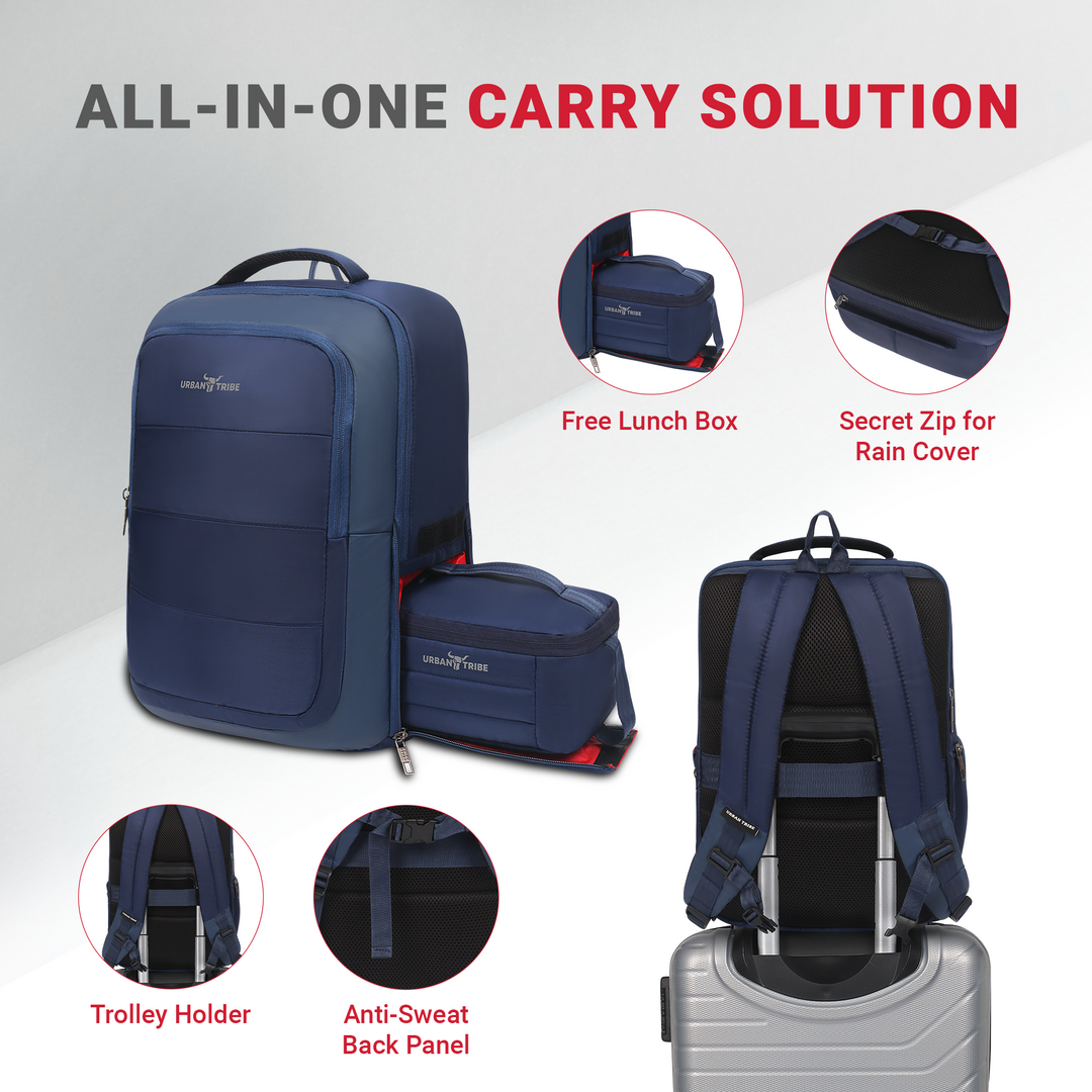 URBAN TRIBE Rumble Laptop Backpack for Men & Women with Rain Cover & Lunch Bag