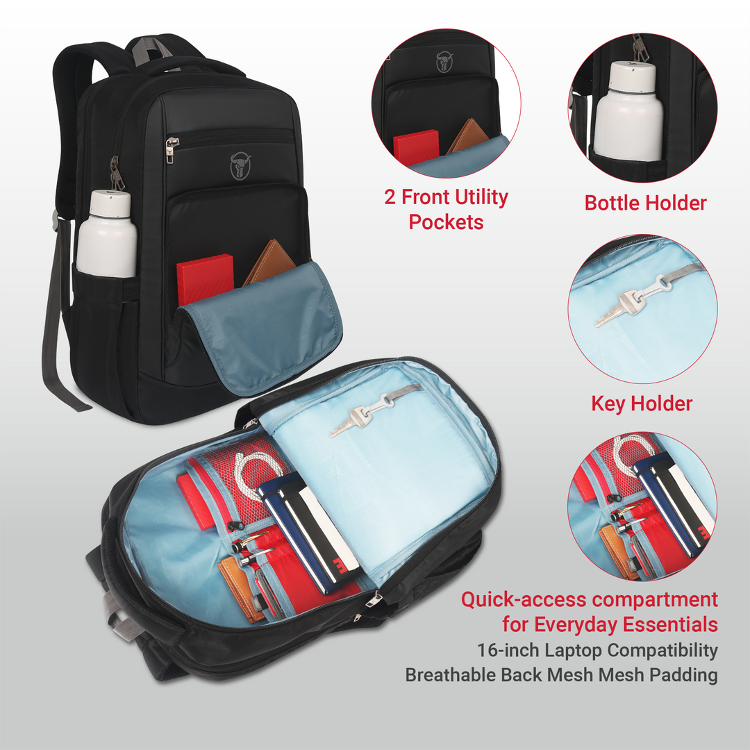 URBAN TRIBE Chrono 30L Laptop Backpack for Men Women Boys and Girls | Lightweight 450g | Fits 15.6” Laptop