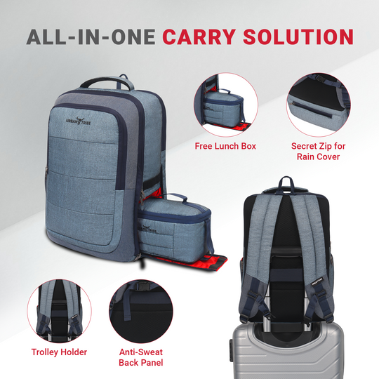 URBAN TRIBE Rumble Laptop Backpack for Men & Women with Rain Cover & Lunch Bag