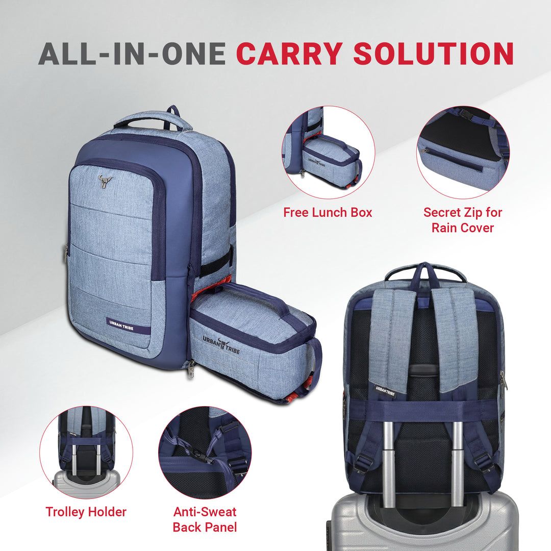 URBAN TRIBE Rumble Laptop Backpack for Men & Women with Rain Cover & Lunch Bag