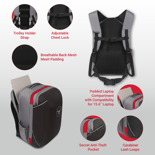 URBAN TRIBE Amigo 31L Overnighter Travel Laptop Backpack with Suitcase Compartment