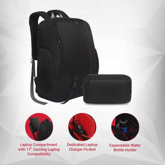 Gamzo Gaming Laptop Backpack | White (Name Personalization Available)