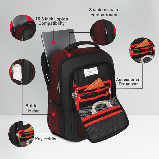 URBAN TRIBE Rumble Laptop Backpack for Men & Women with Rain Cover & Lunch Bag