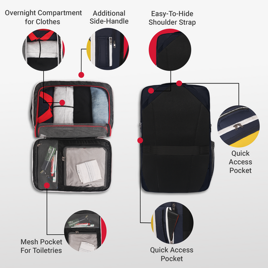 URBAN TRIBE Amigo 31L Overnighter Travel Laptop Backpack with Suitcase Compartment