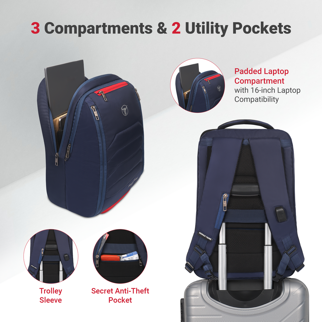 17.3 inch laptop backpack india Fitpack Pro (Black): Travel, Office & Gym Backpack for Men/Women