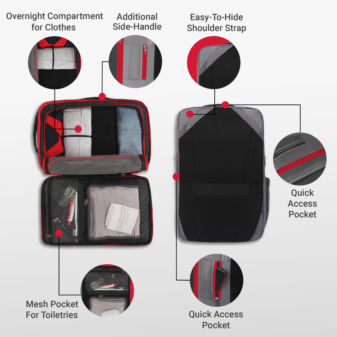 URBAN TRIBE Amigo 31L Overnighter Travel Laptop Backpack with Suitcase Compartment