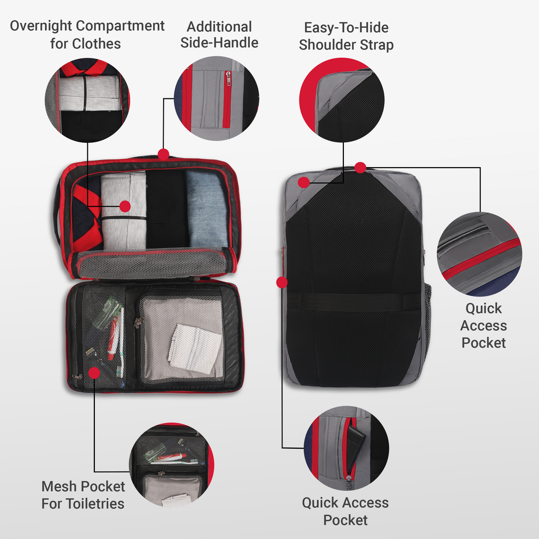 URBAN TRIBE Amigo 31L Overnighter Travel Laptop Backpack with Suitcase Compartment