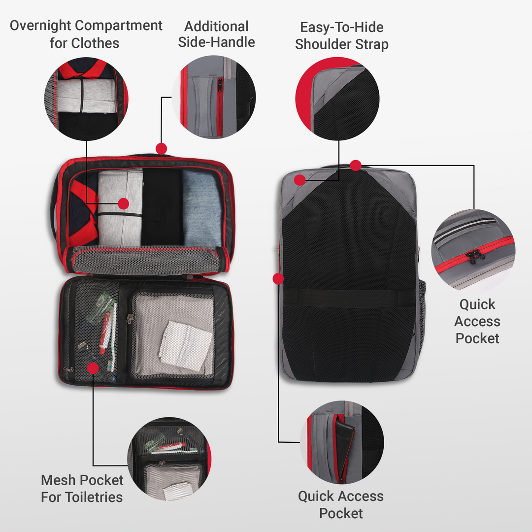 URBAN TRIBE Amigo 31L Overnighter Travel Laptop Backpack with Suitcase Compartment