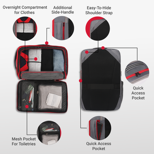 URBAN TRIBE Amigo 31L Overnighter Travel Laptop Backpack with Suitcase Compartment