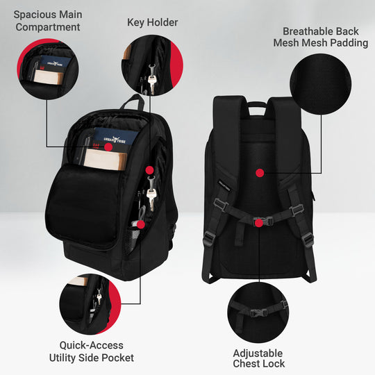 Urban Tribe Arrow 30L Office/Travel Laptop Backpack for Men & Women