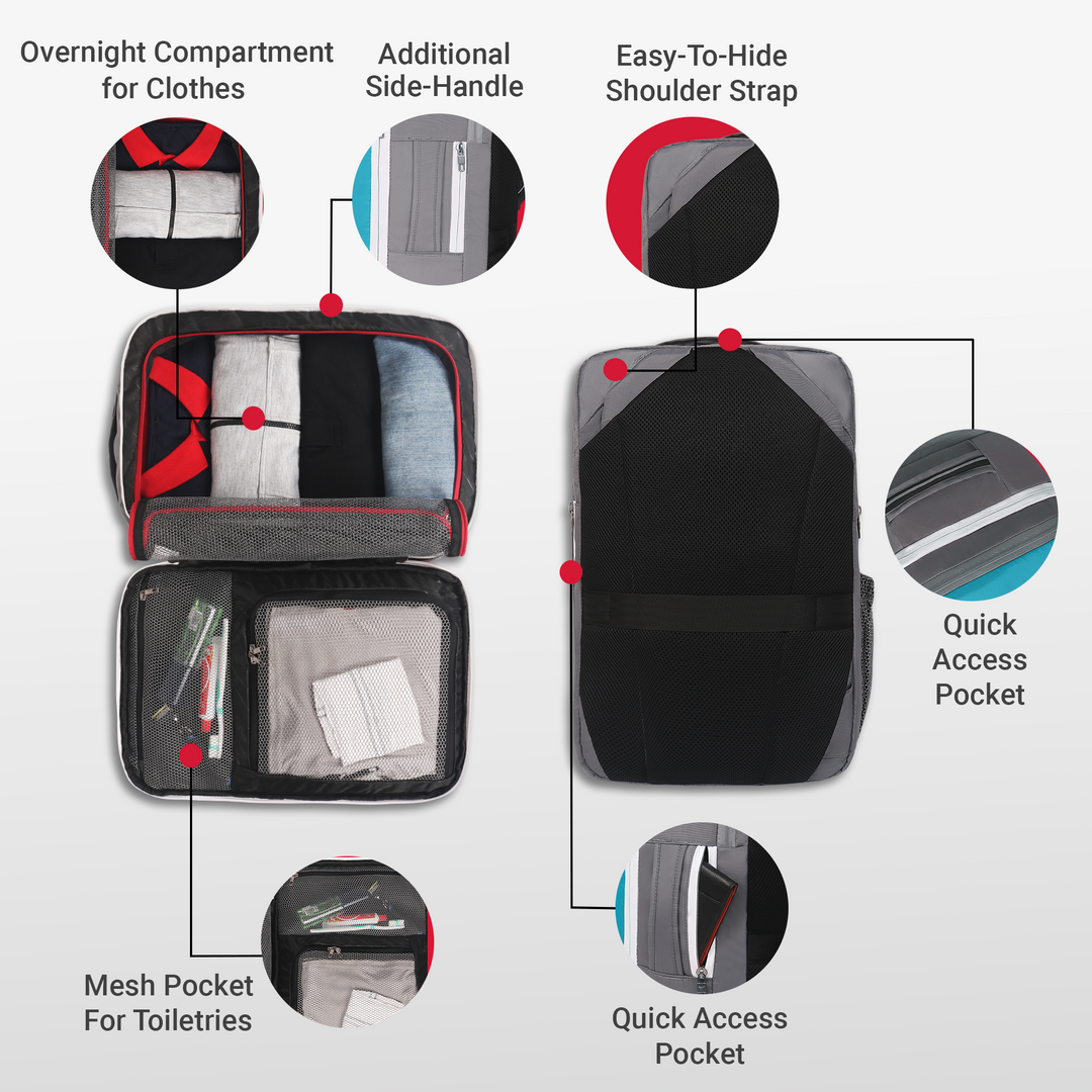 URBAN TRIBE Amigo 31L Overnighter Travel Laptop Backpack with Suitcase Compartment