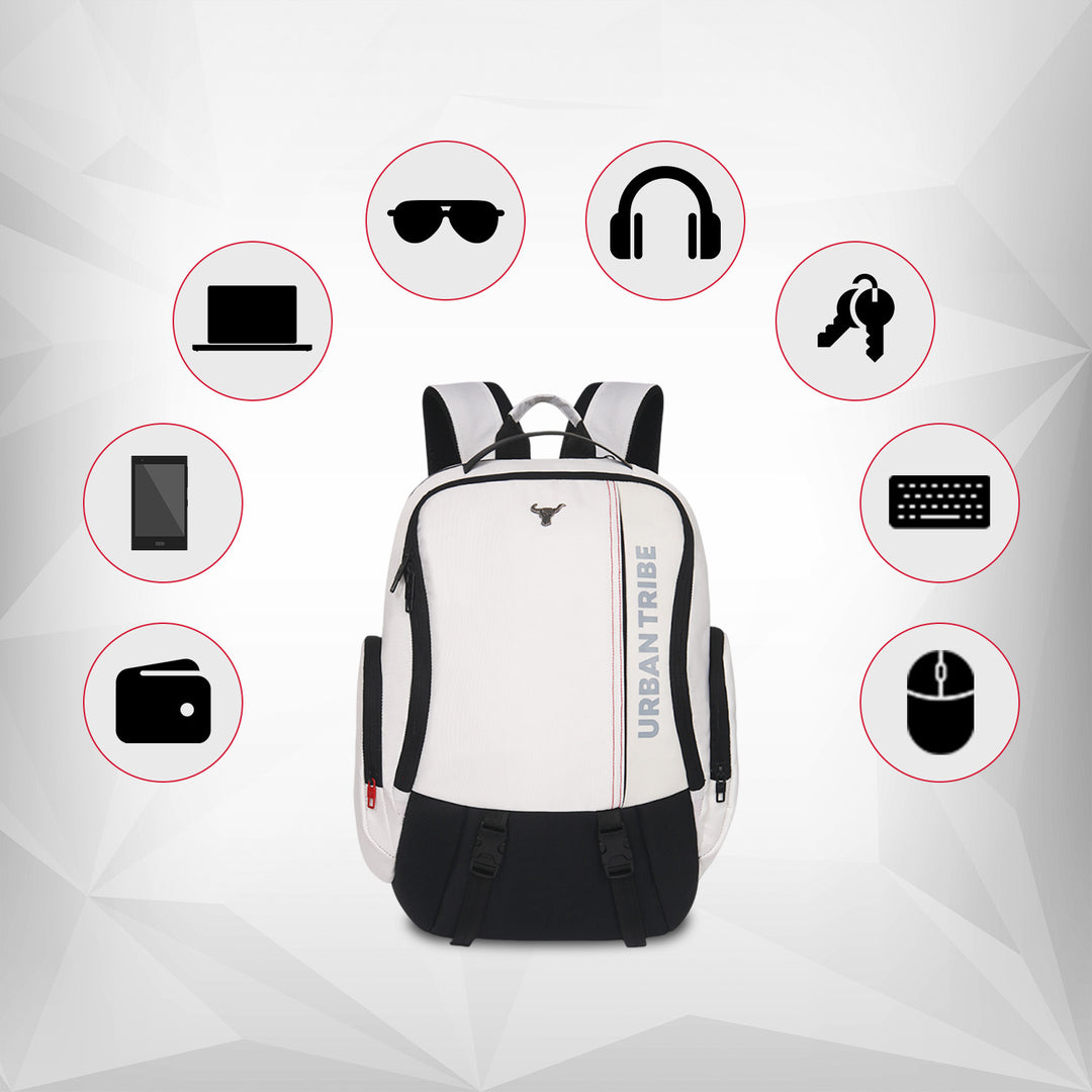 Gamzo Gaming Laptop Backpack | White (Name Personalization Available)