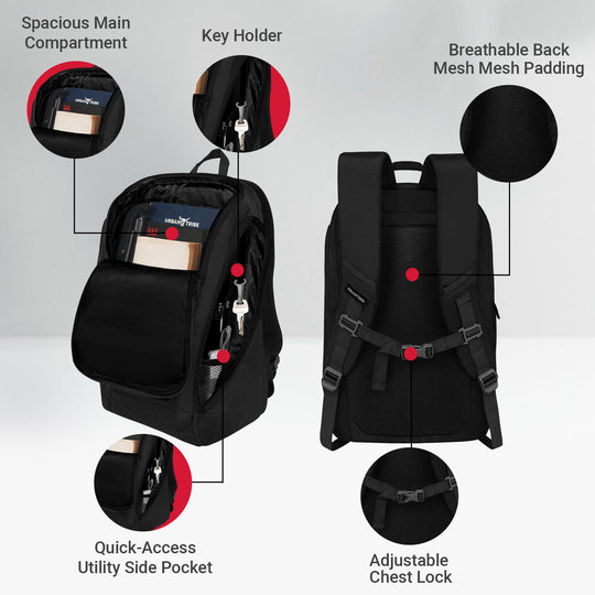 Arrow Laptop Backpack Black