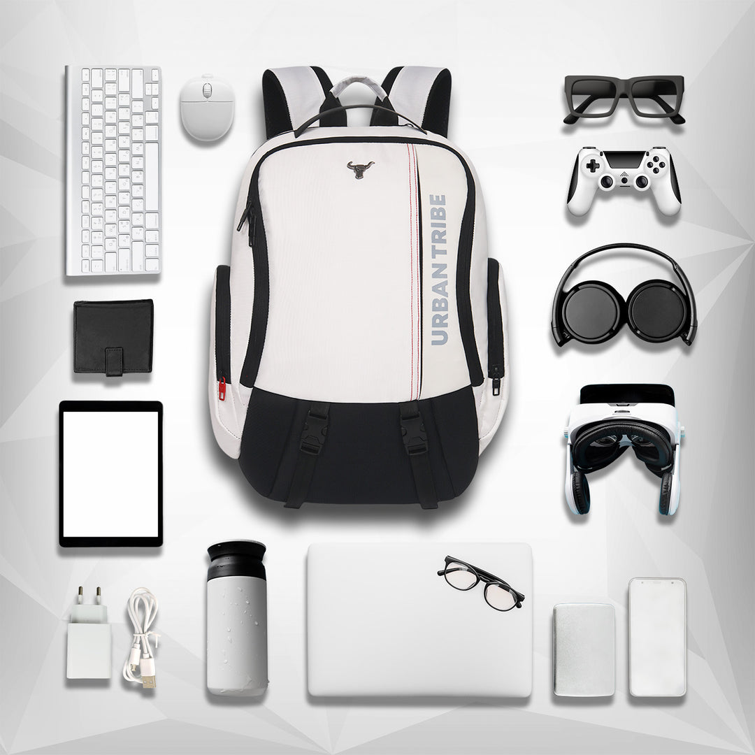 Gamzo Gaming Laptop Backpack | White (Name Personalization Available)