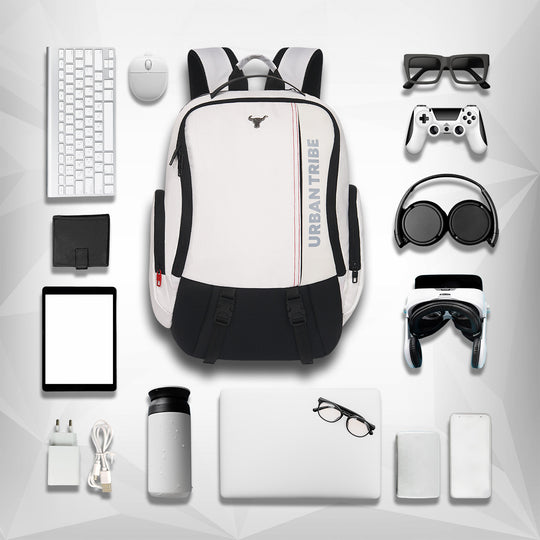 Gamzo Gaming Laptop Backpack | White (Name Personalization Available)