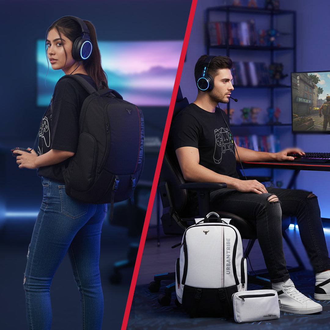 Gamzo Gaming Laptop Backpack | White (Name Personalization Available)