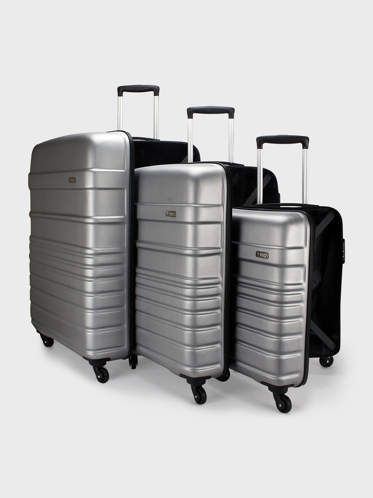 Urban Tribe ELECTRO Set of 3 Luggage 20", 24" & 28" Hardsided Suitcase Trolley (Silver)